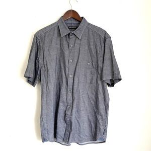 FRENCH CONNECTION Mens Large Chambray Short Sleeve Button Up Shirt VV14
